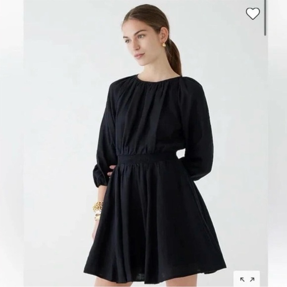J. Crew Palmero Black Long Sleeve Linen Dress - Picture 3 of 7